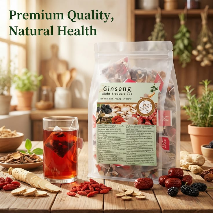 Ginseng Five Treasure Tea – Premium Herbal Tea for Energy & Kidney Health