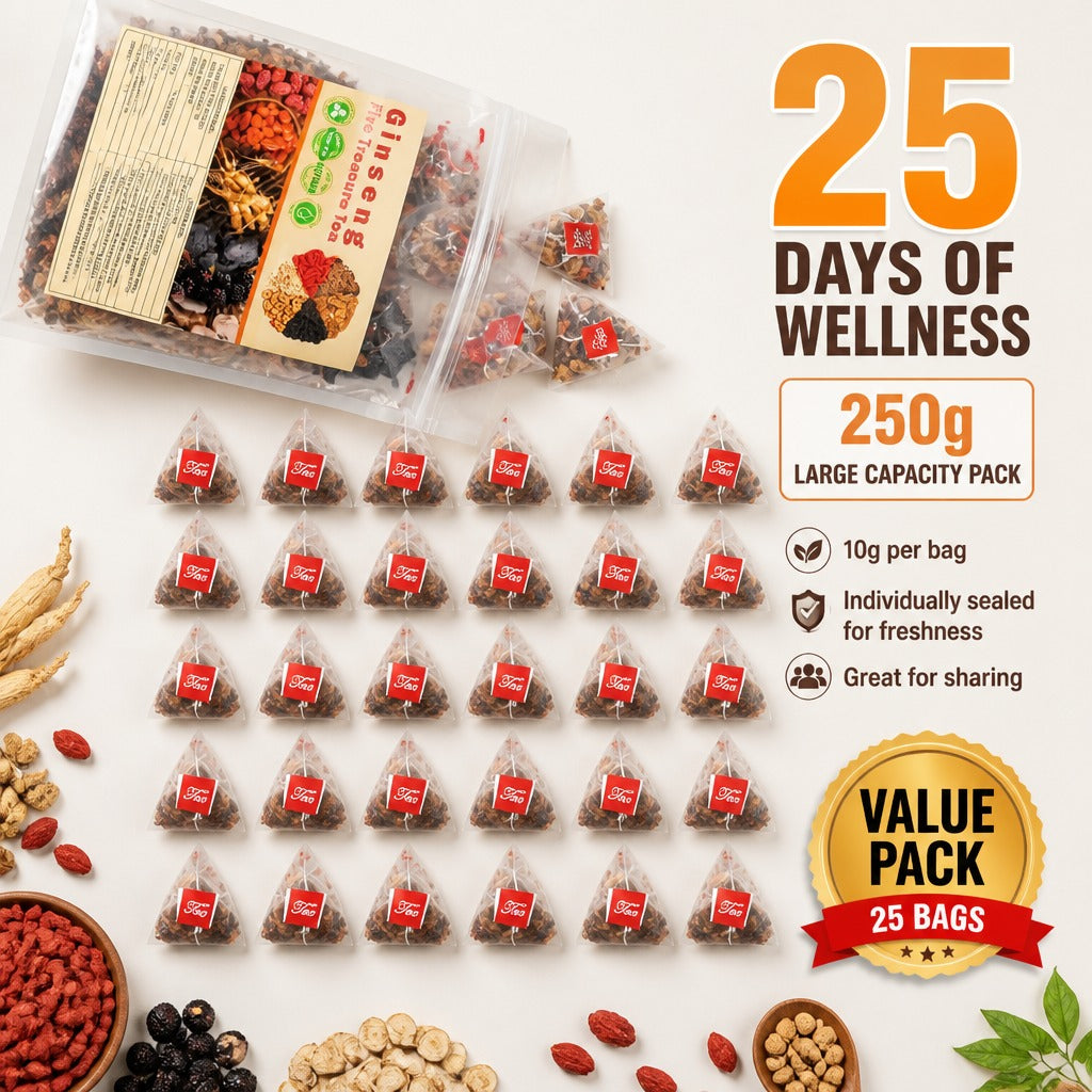 Ginseng Five Treasure Tea – Premium Herbal Tea for Energy & Kidney Health