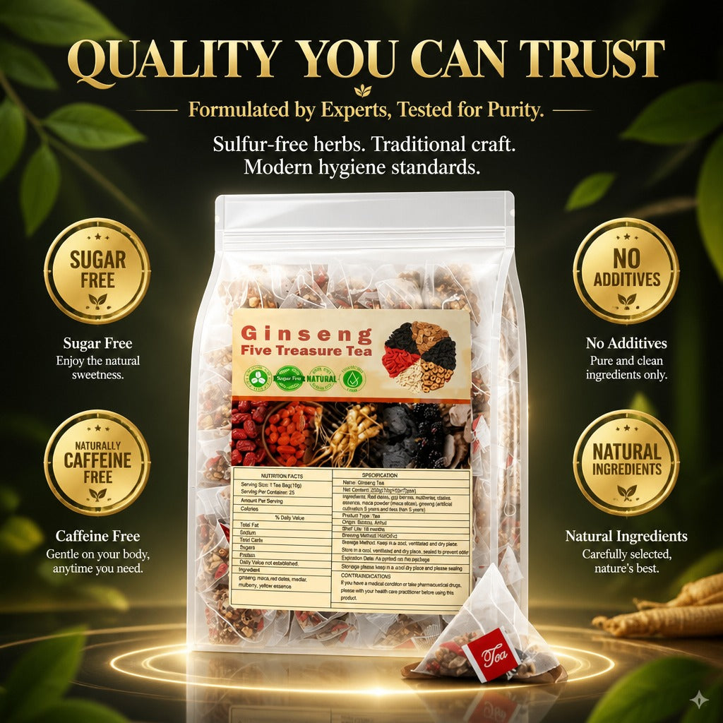 Ginseng Five Treasure Tea – Premium Herbal Tea for Energy & Kidney Health