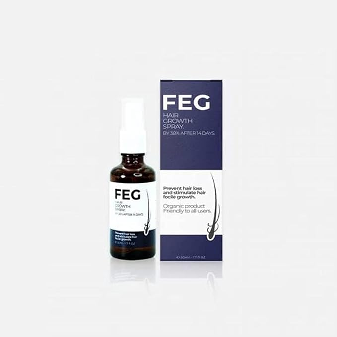 Pack of 2 FEG Hair Growth Spray Plus Derma Roller, Suitable For Both Men and Women