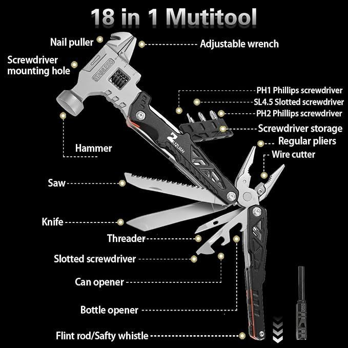 18 in 1 Multitool,Professional Stainless Steel Set For Home & Other Use
